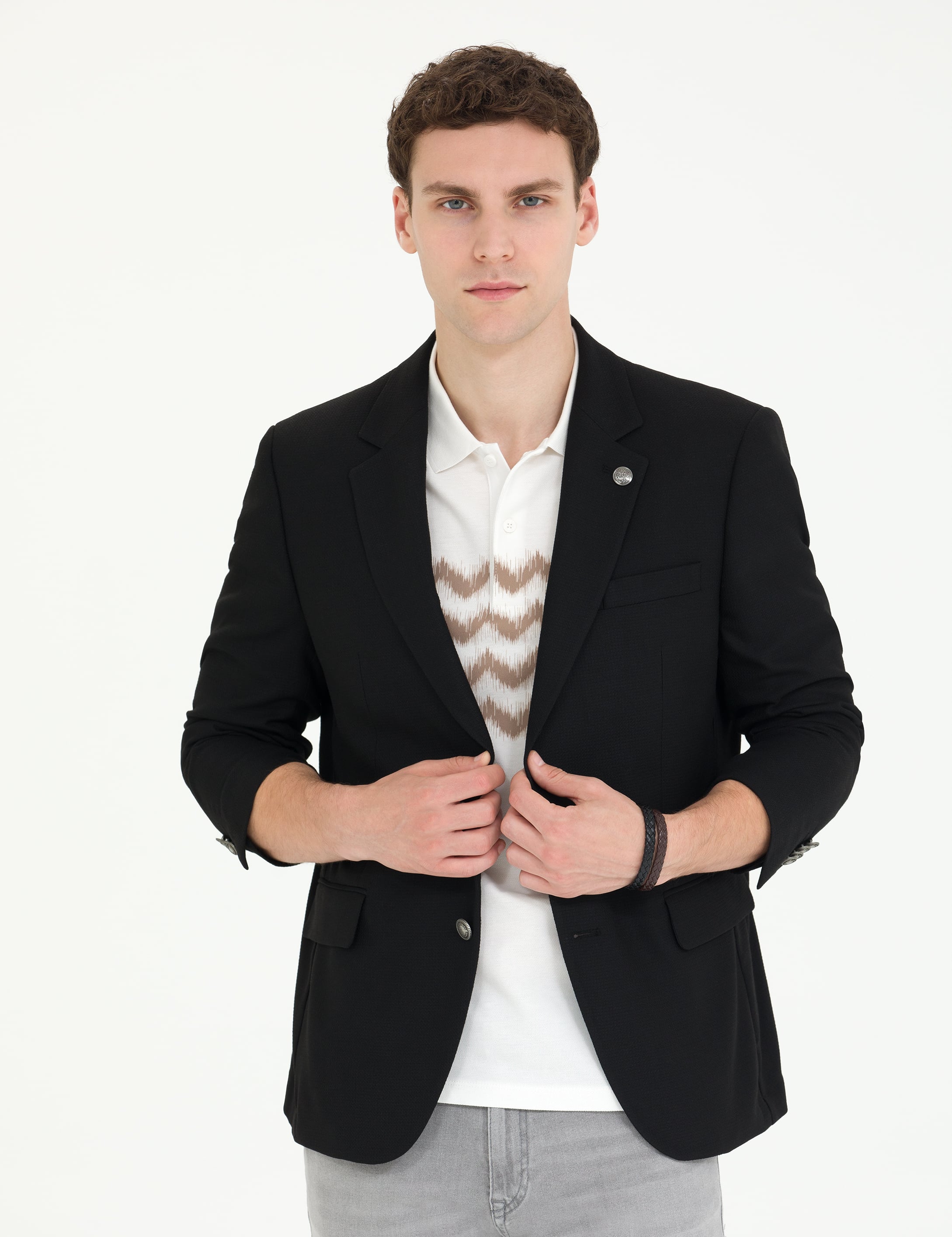 Siyah Slim Fit Blazer Ceket - Image 2