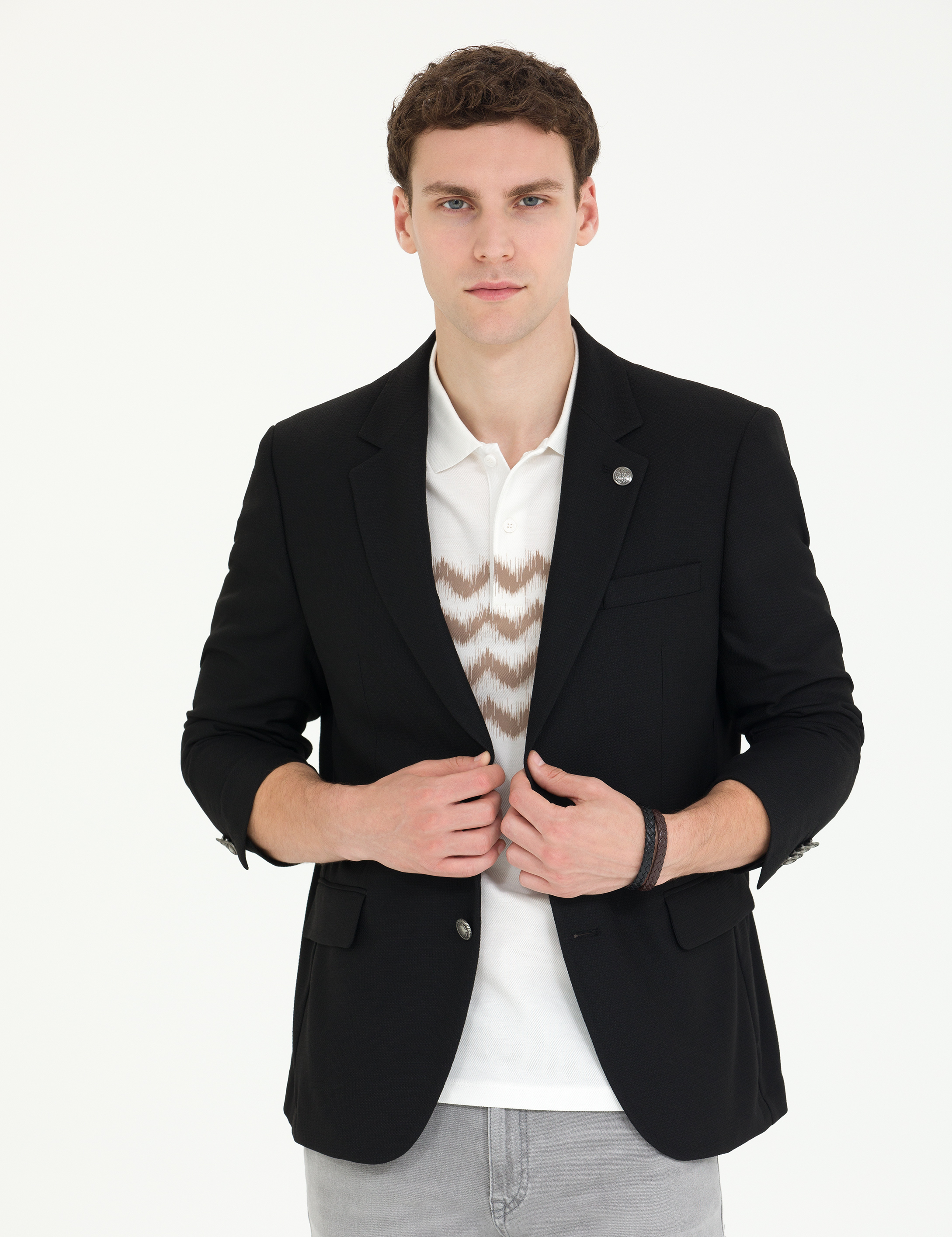 Siyah Slim Fit Blazer Ceket