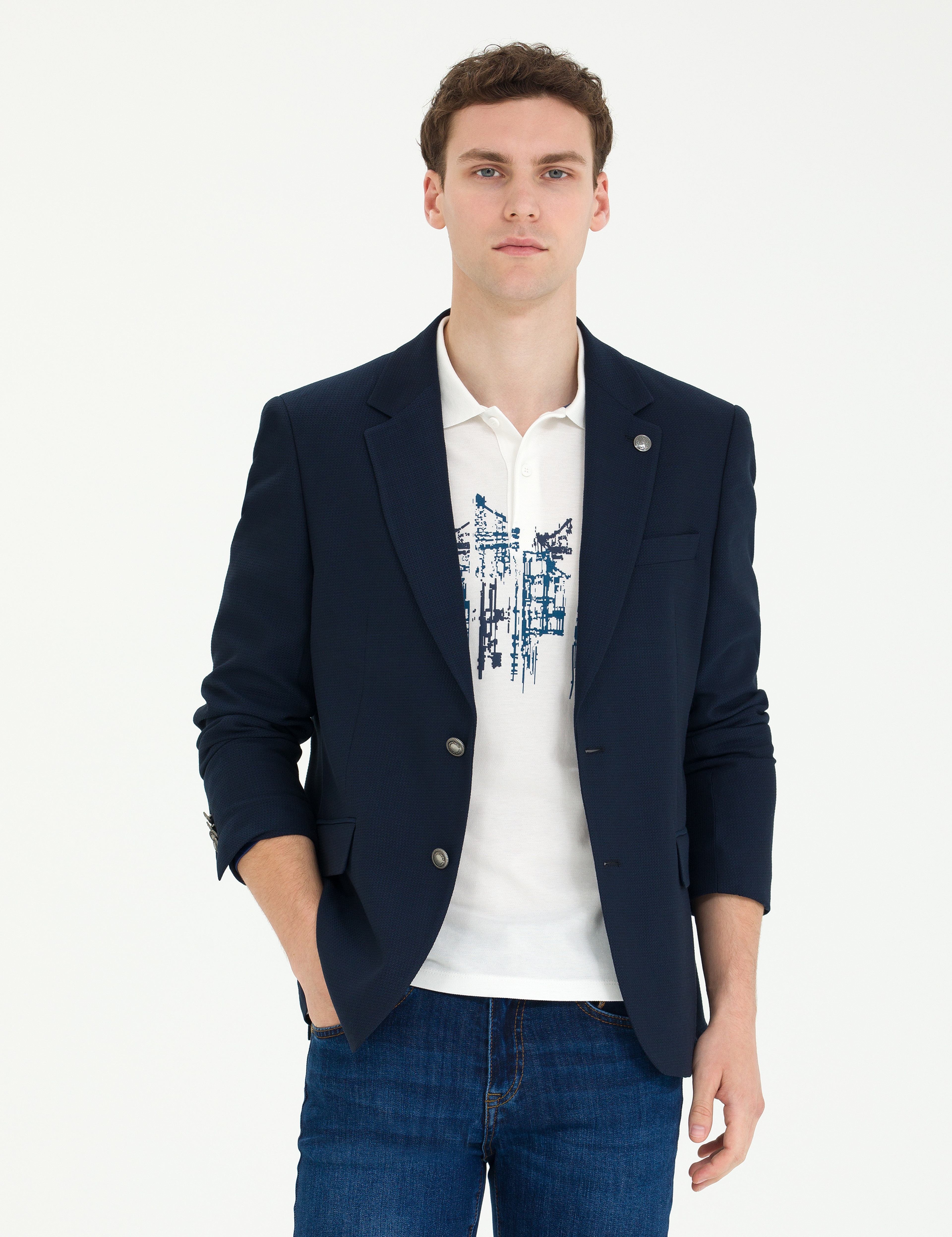 Lacivert Blazer Ceket - Image 1