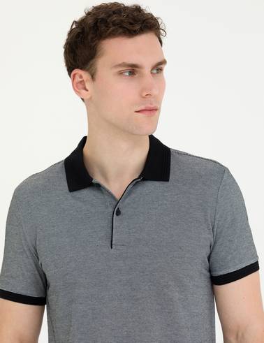 Siyah Slim Fit Polo Yaka Tişört