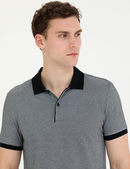 Siyah Slim Fit Polo Yaka Tişört - 50263954038