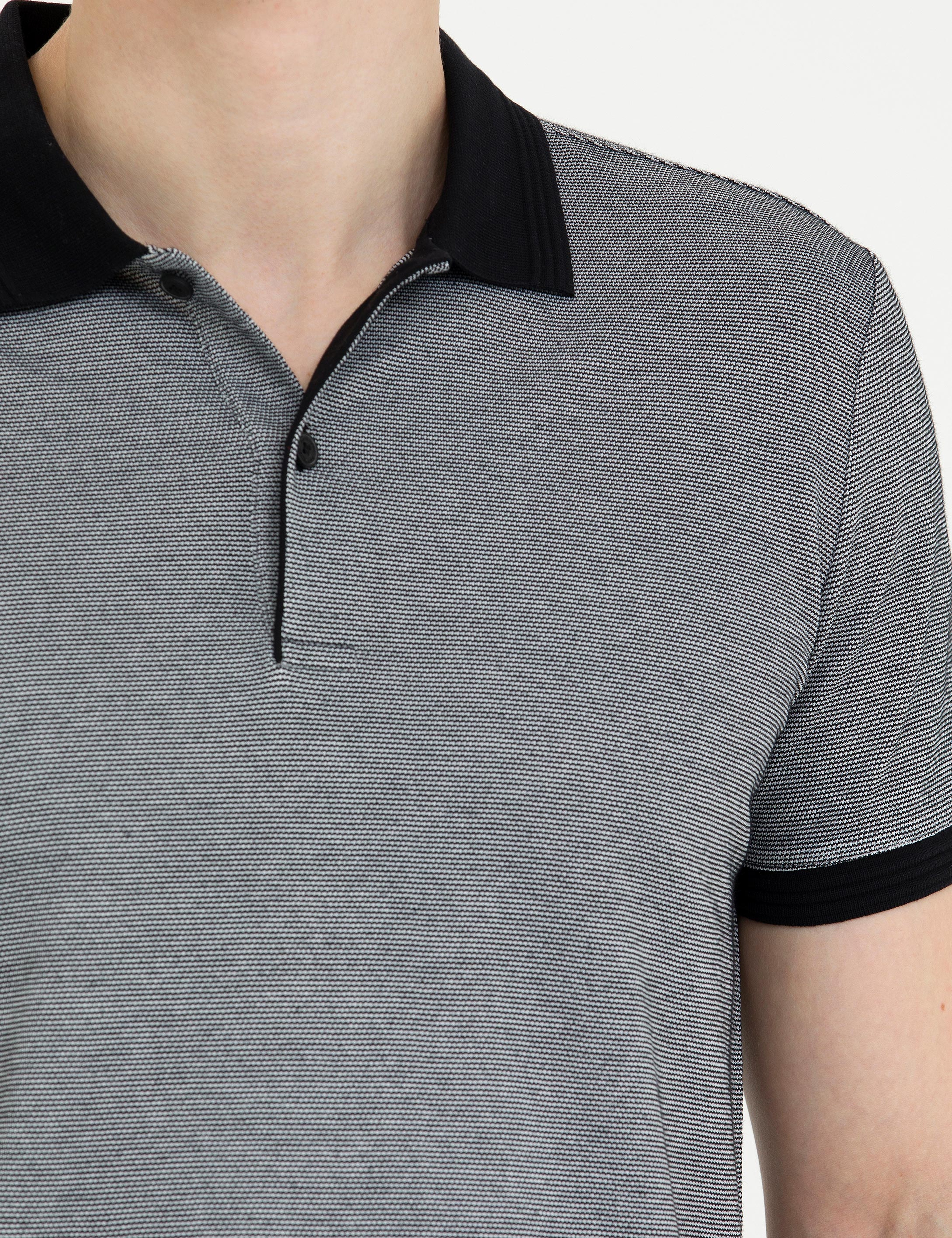Siyah Slim Fit Polo Yaka Tişört - Image 7