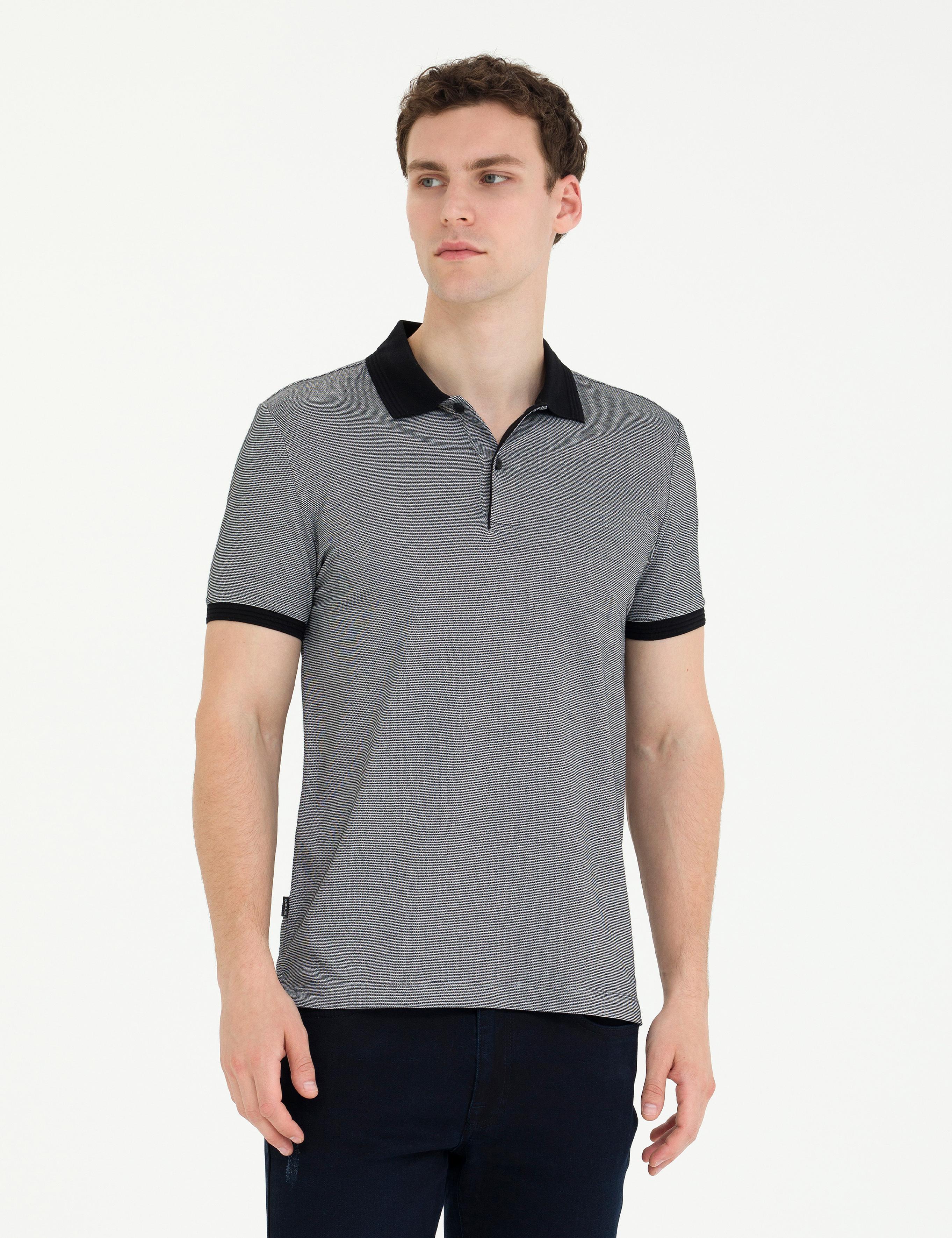 Siyah Slim Fit Polo Yaka Tişört
