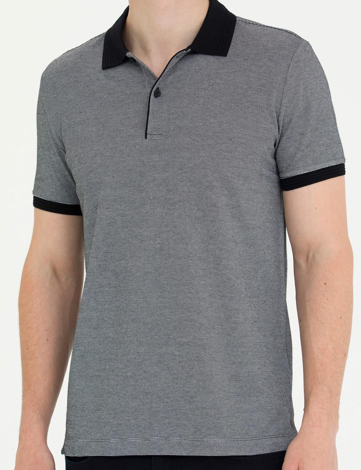 Siyah Slim Fit Polo Yaka Tişört - 50263954038