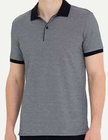Siyah Slim Fit Polo Yaka Tişört