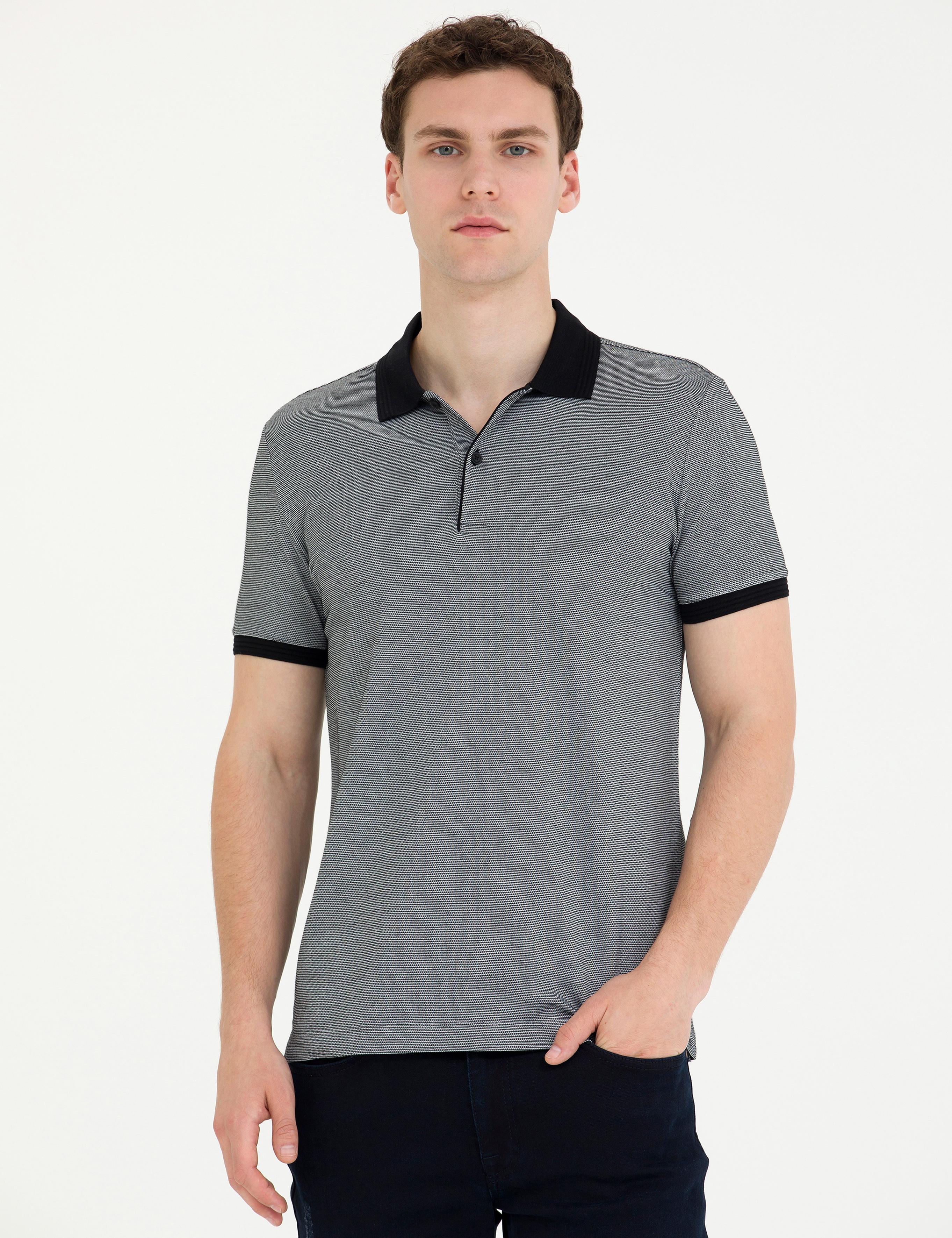 Siyah Slim Fit Polo Yaka Tişört