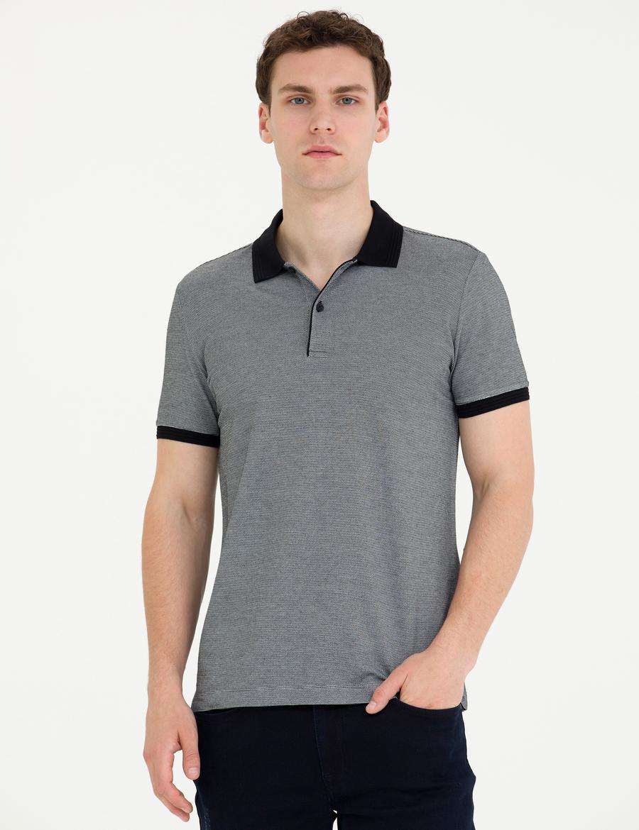 Siyah Slim Fit Polo Yaka Tişört