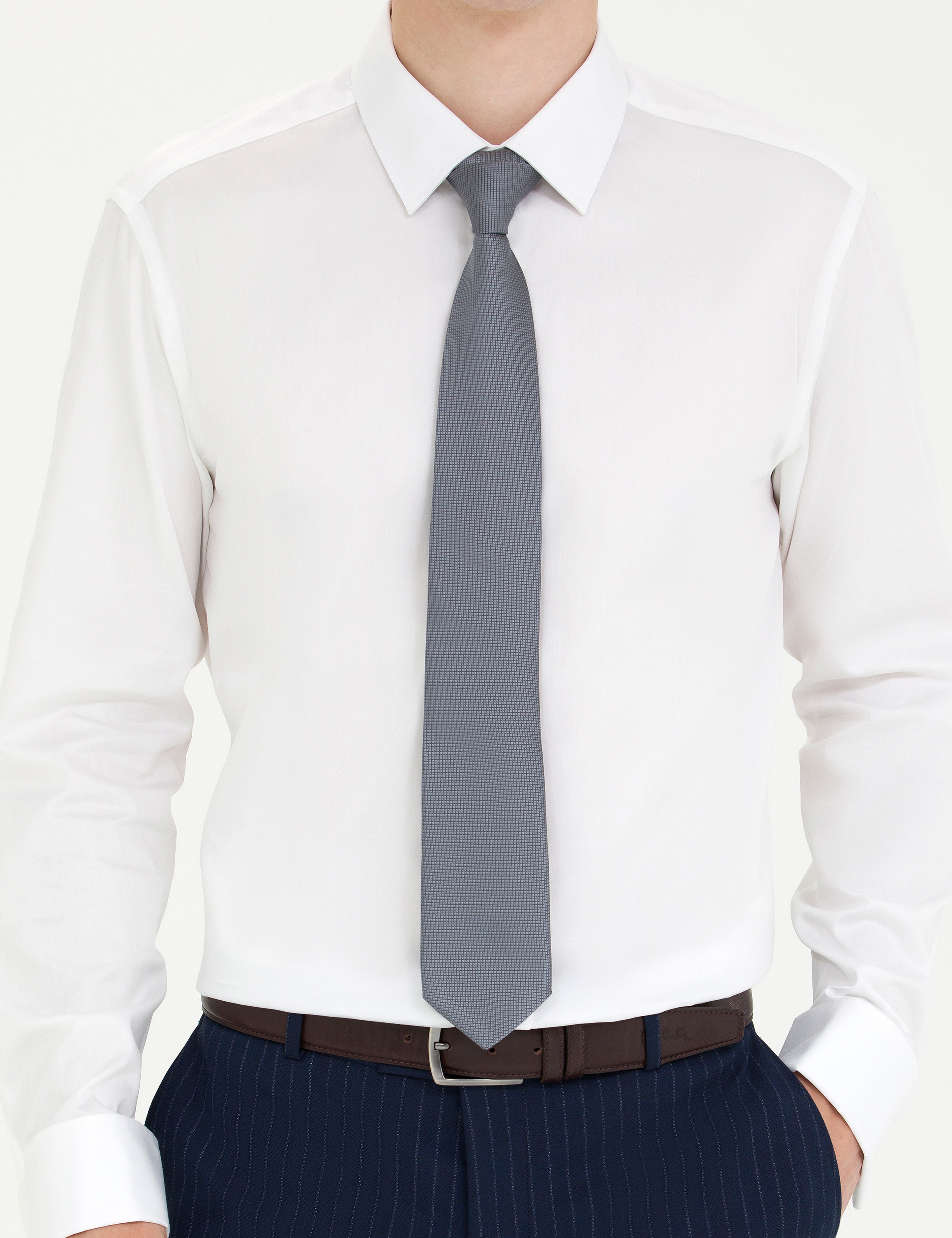 Beyaz Slim Fit Uzun Kollu Klasik Gömlek - Image 6