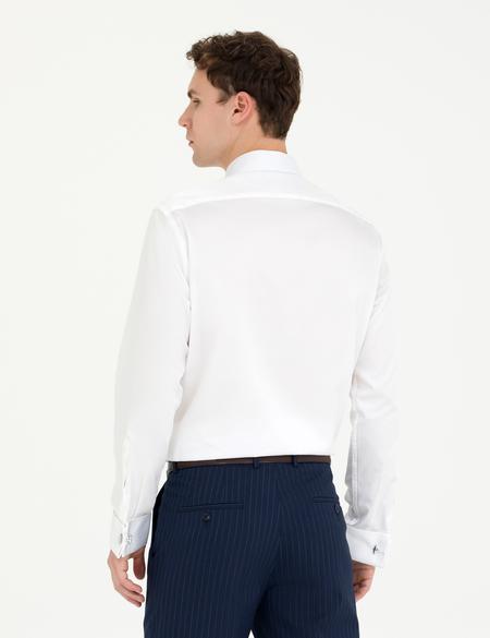 Beyaz Slim Fit Uzun Kollu Klasik Gömlek - 50268185005