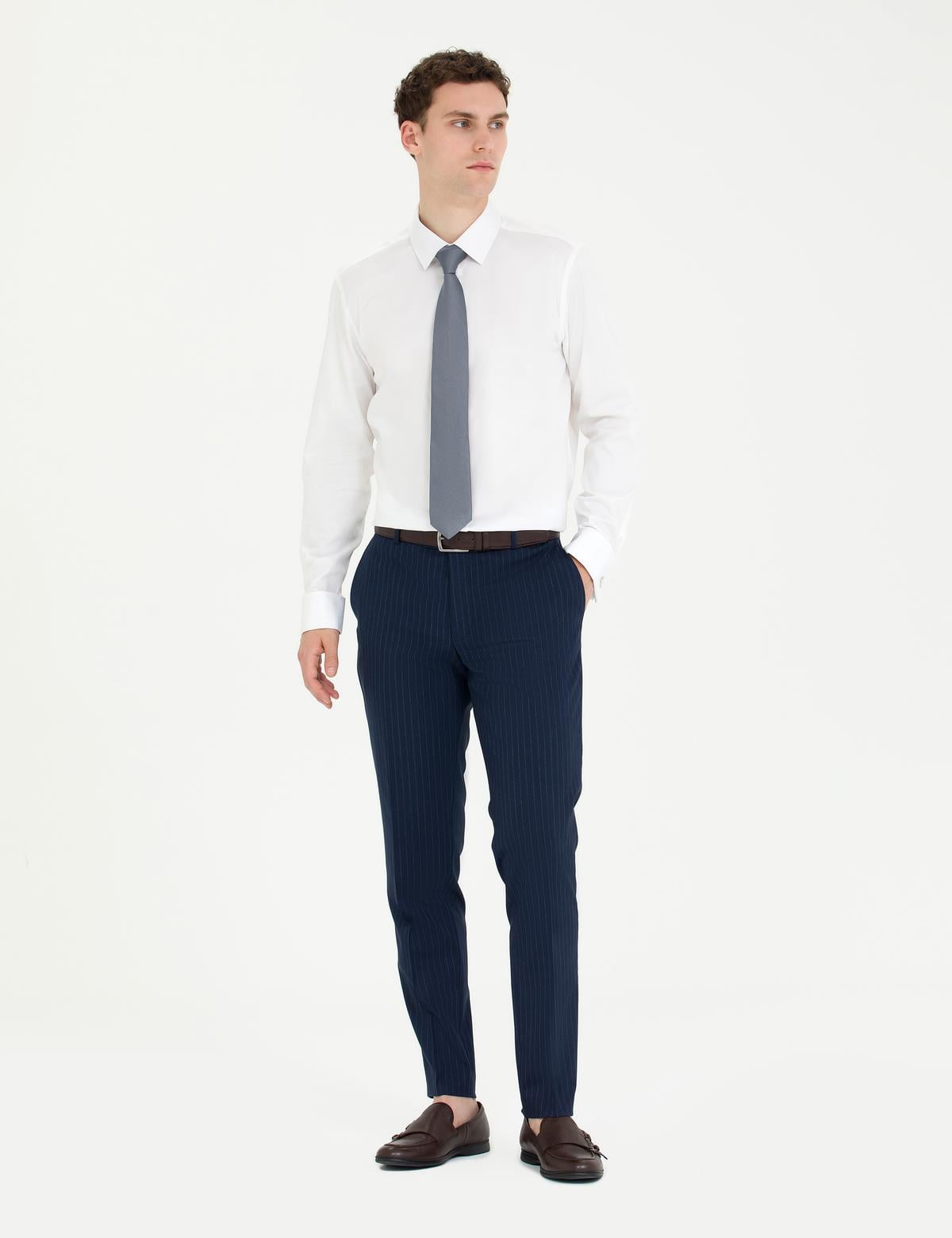 Beyaz Slim Fit Uzun Kollu Klasik Gömlek - 50268185005