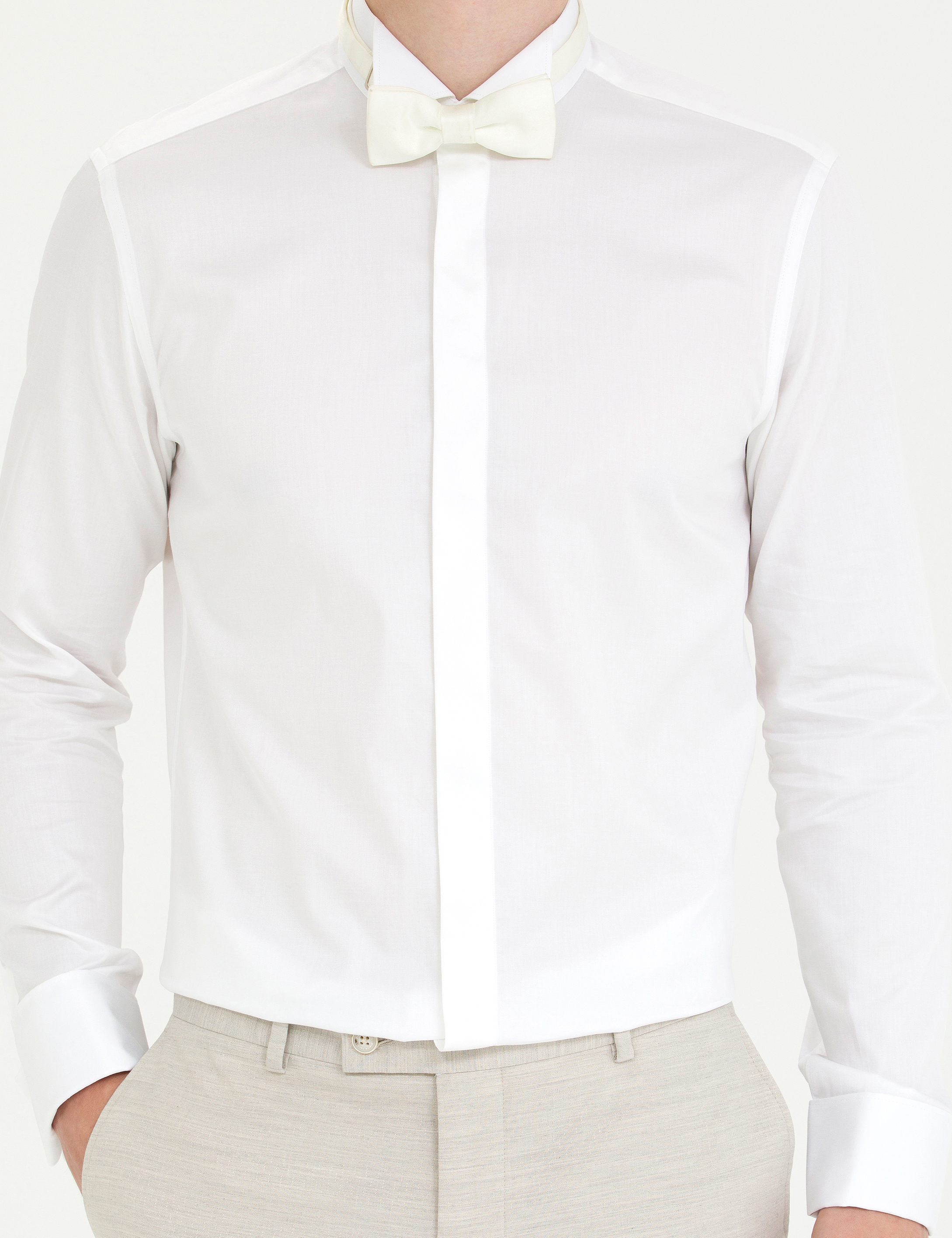 Pierre Cardin Beyaz Slim Fit Smokin Gömlek görsel 6