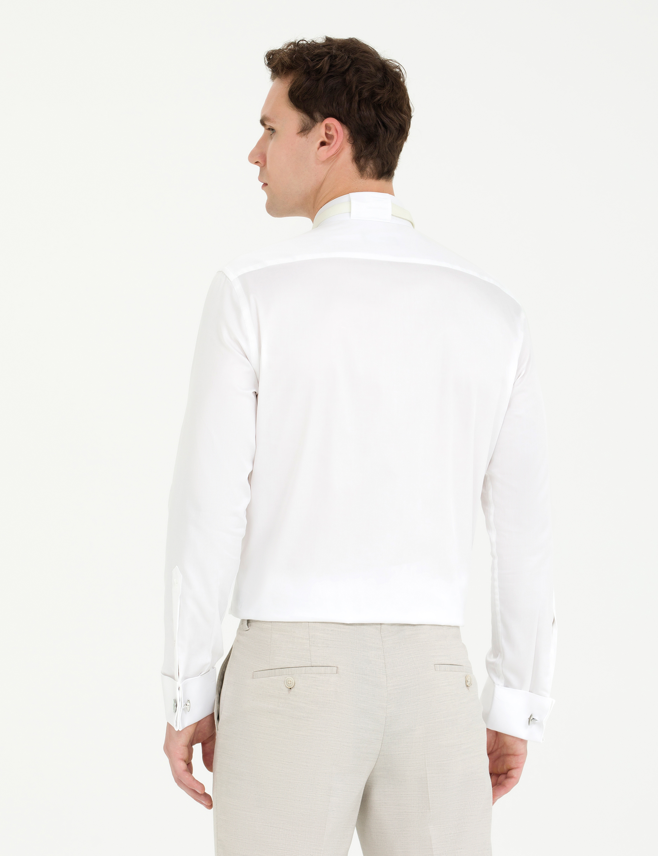 Pierre Cardin Beyaz Slim Fit Smokin Gömlek görsel 5