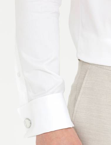 Beyaz Slim Fit Smokin Gömlek