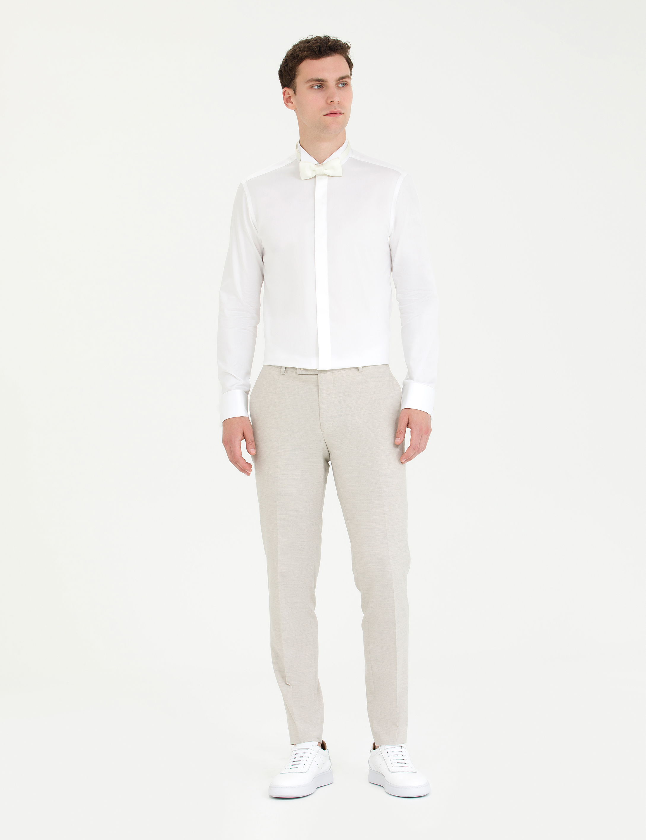 Pierre Cardin Beyaz Slim Fit Smokin Gömlek görsel 4