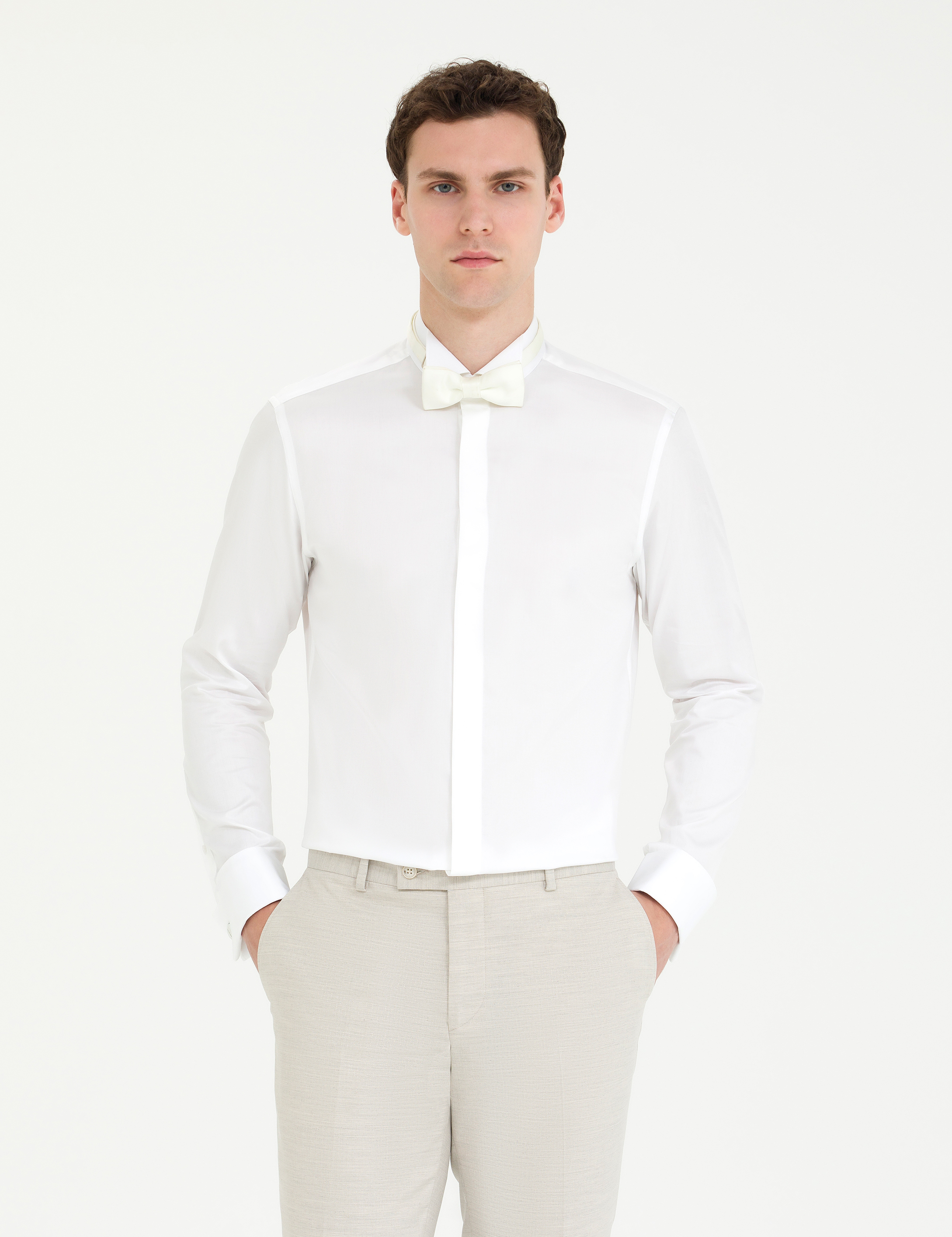 Pierre Cardin Beyaz Slim Fit Smokin Gömlek görsel 2