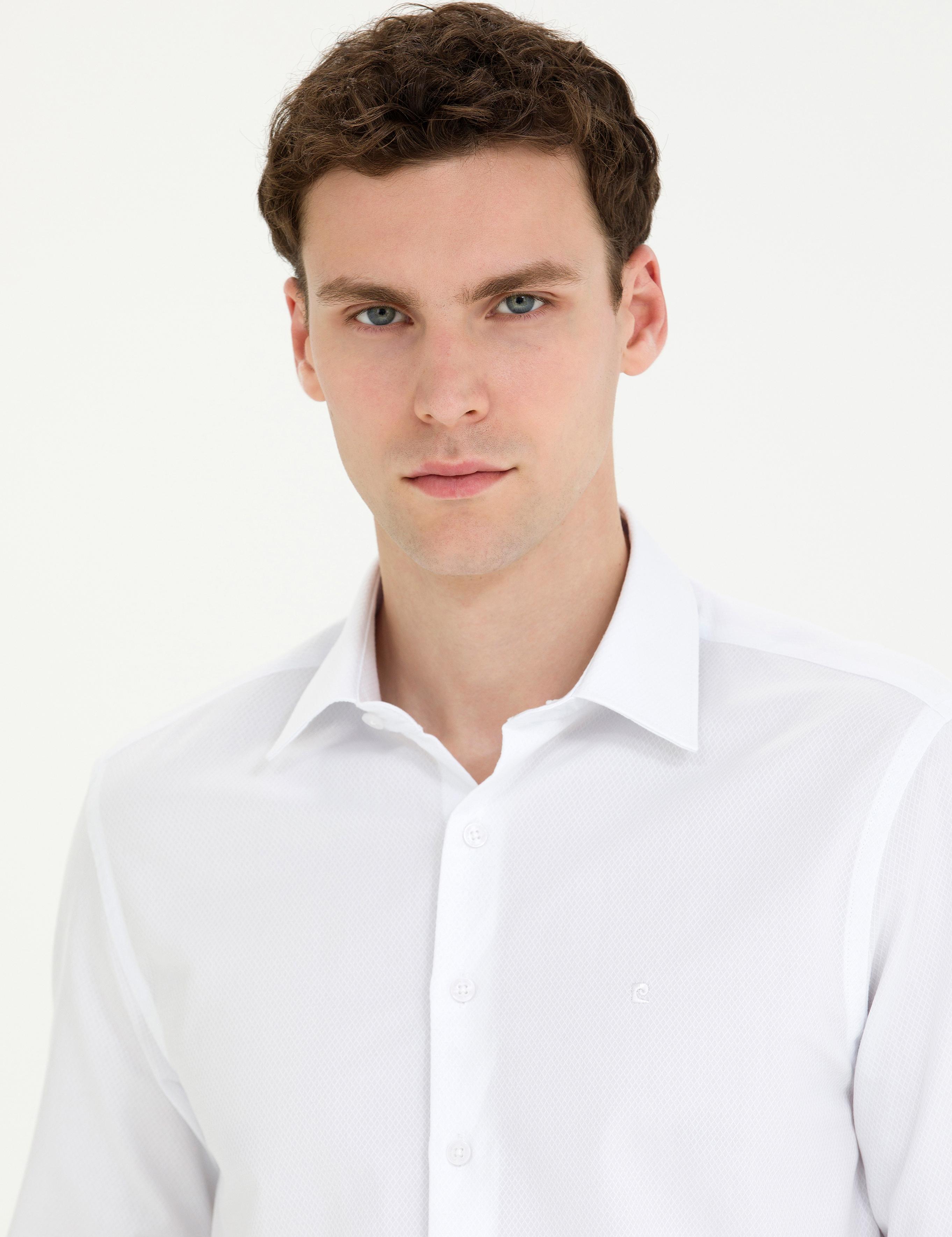 Beyaz Slim Fit Uzun Kollu Gömlek