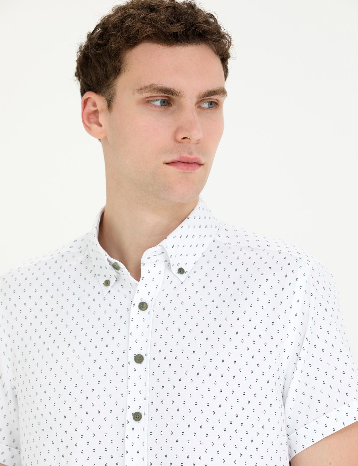 Haki Slim Fit Kısa Kollu Gömlek - 50269453025