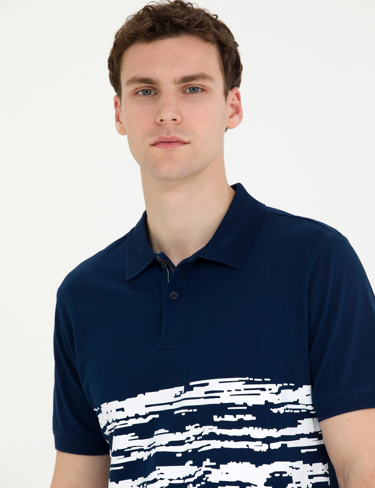 Lacivert Slim Fit Polo Yaka Tişört - 50263931073