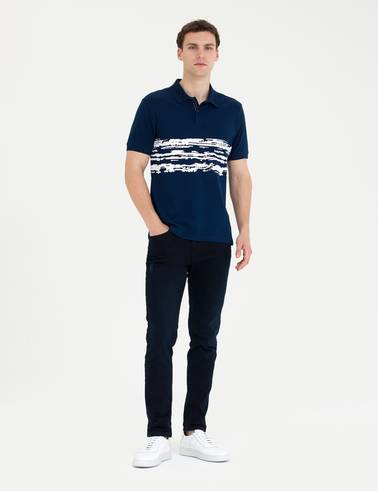 Lacivert Slim Fit Polo Yaka Tişört