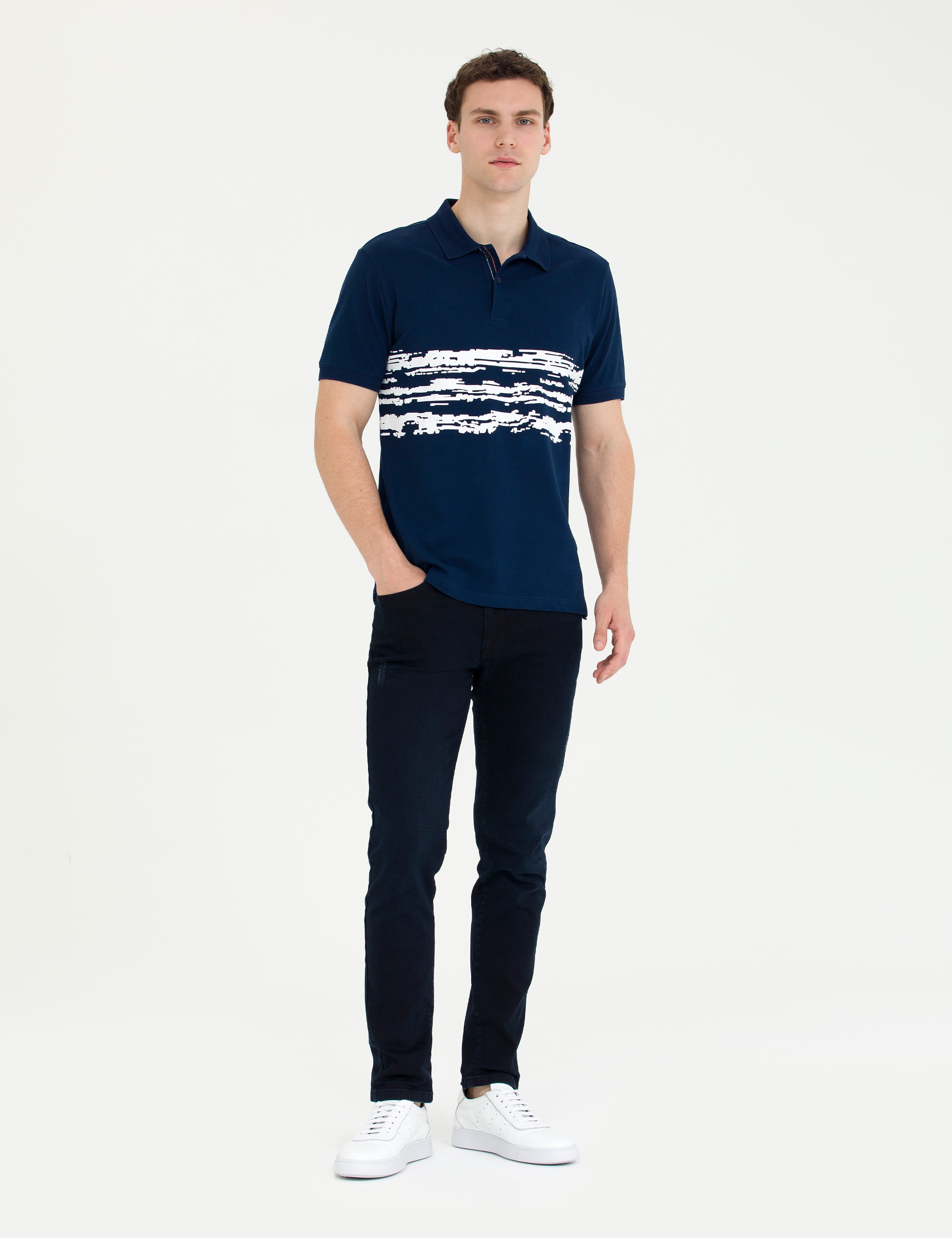 Lacivert Slim Fit Polo Yaka Tişört