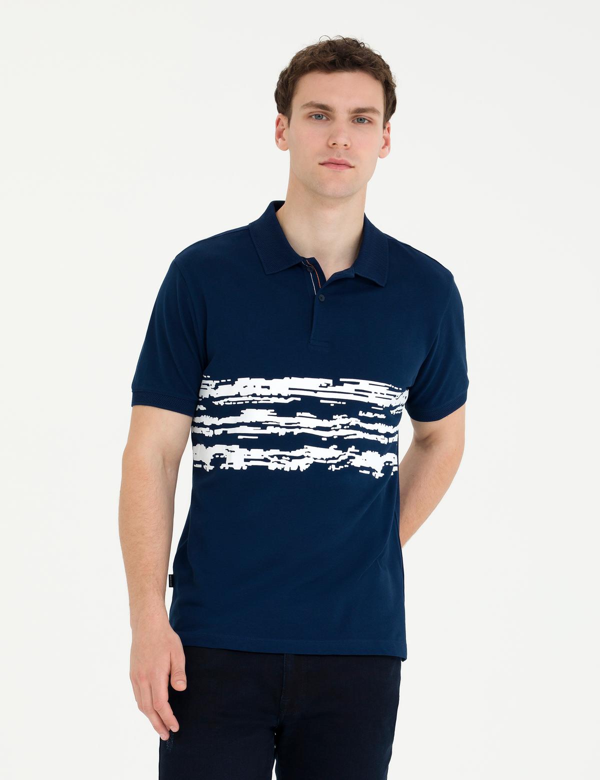 Lacivert Slim Fit Polo Yaka Tişört - 50263931073