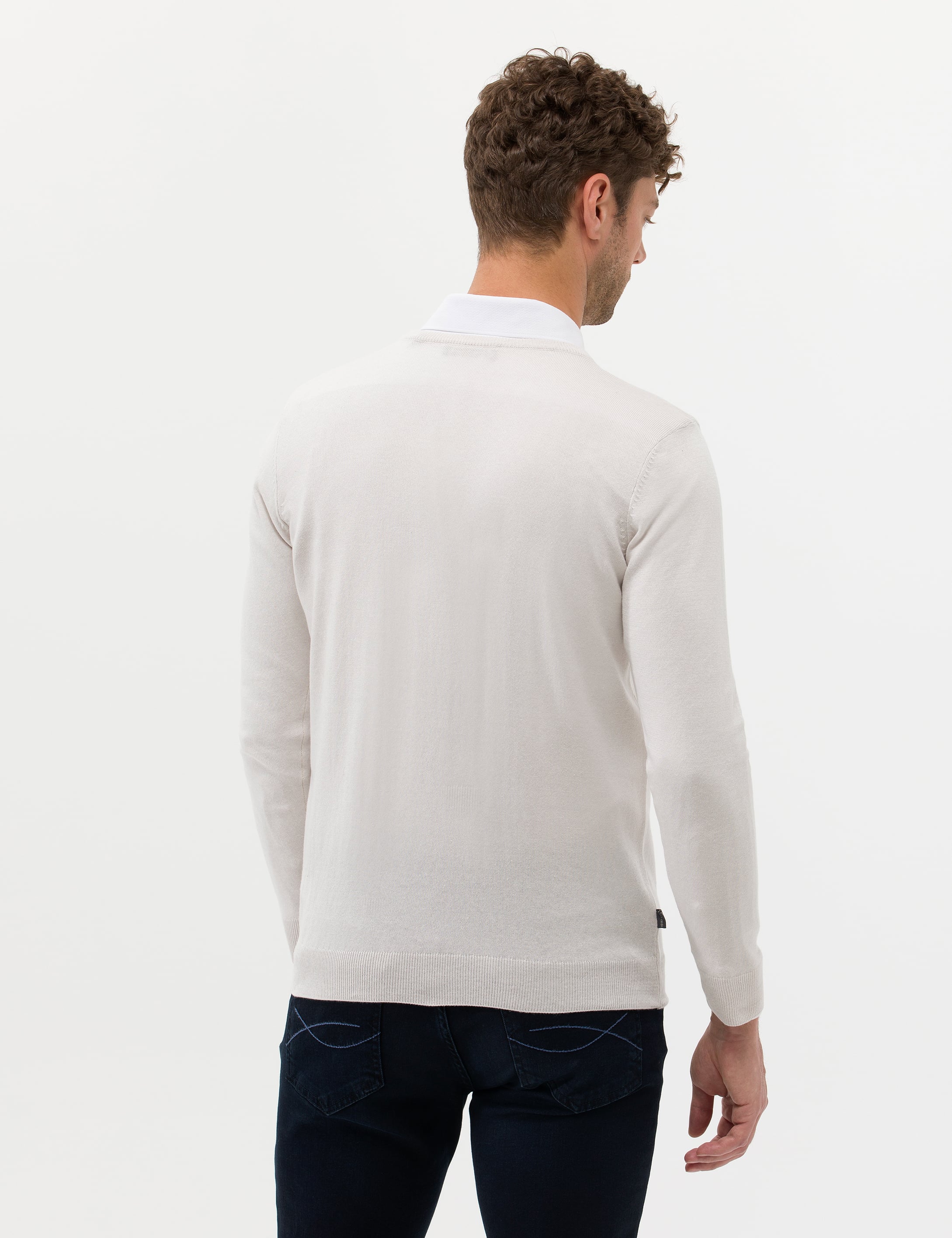 Taş Slim Fit V Yaka Basic Triko Kazak - Image 5