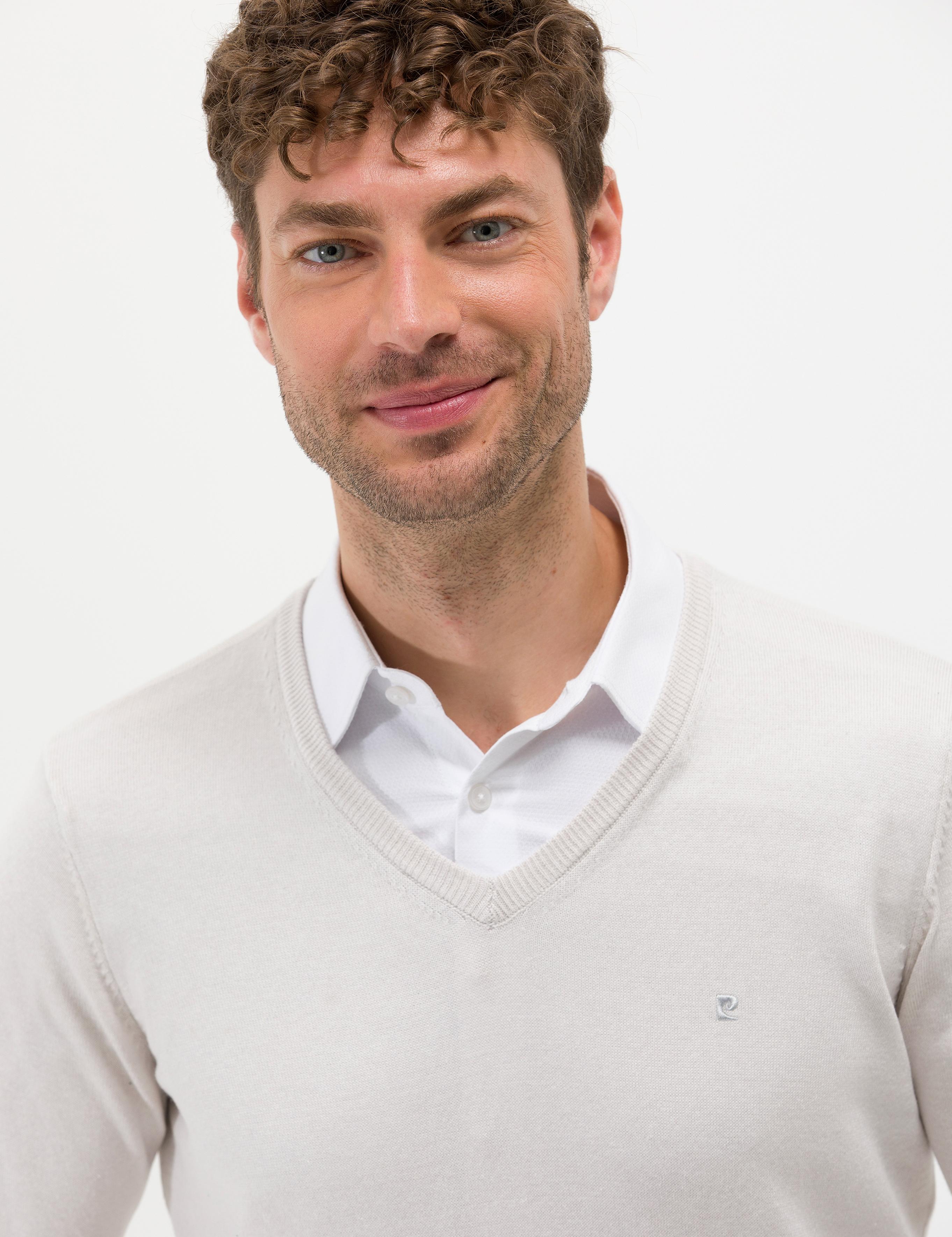 Taş Slim Fit V Yaka Basic Triko Kazak