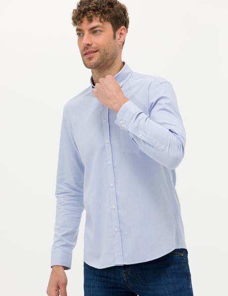 Açık Mavi Regular Fit Uzun Kollu Gömlek - 50276877008