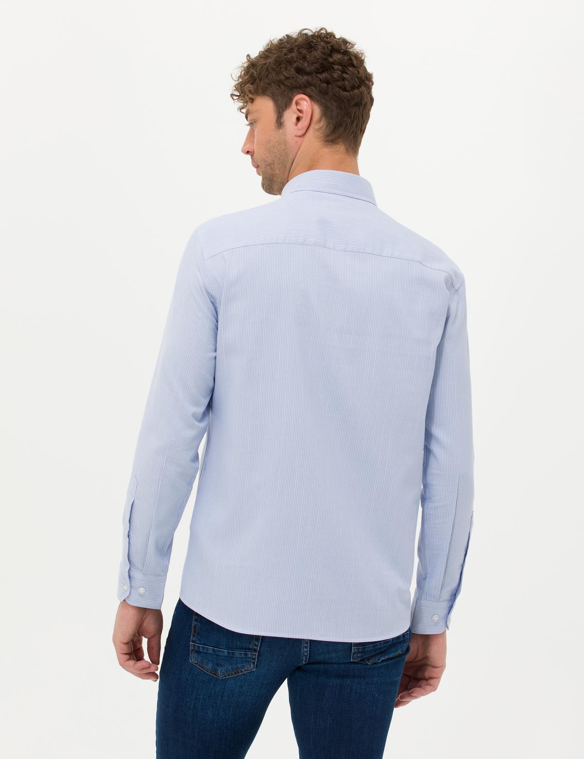 Açık Mavi Regular Fit Uzun Kollu Gömlek - 50276877008