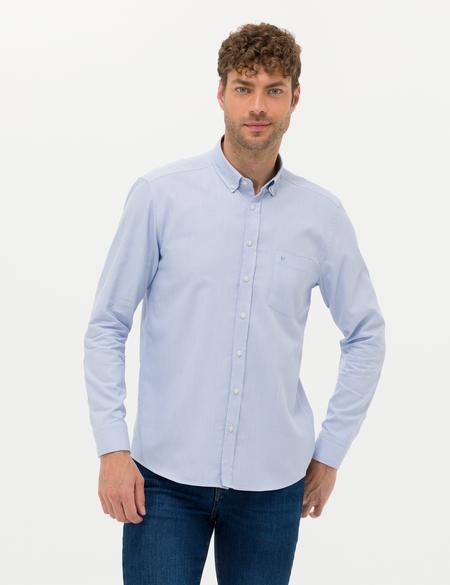 Açık Mavi Regular Fit Uzun Kollu Gömlek - 50276877008