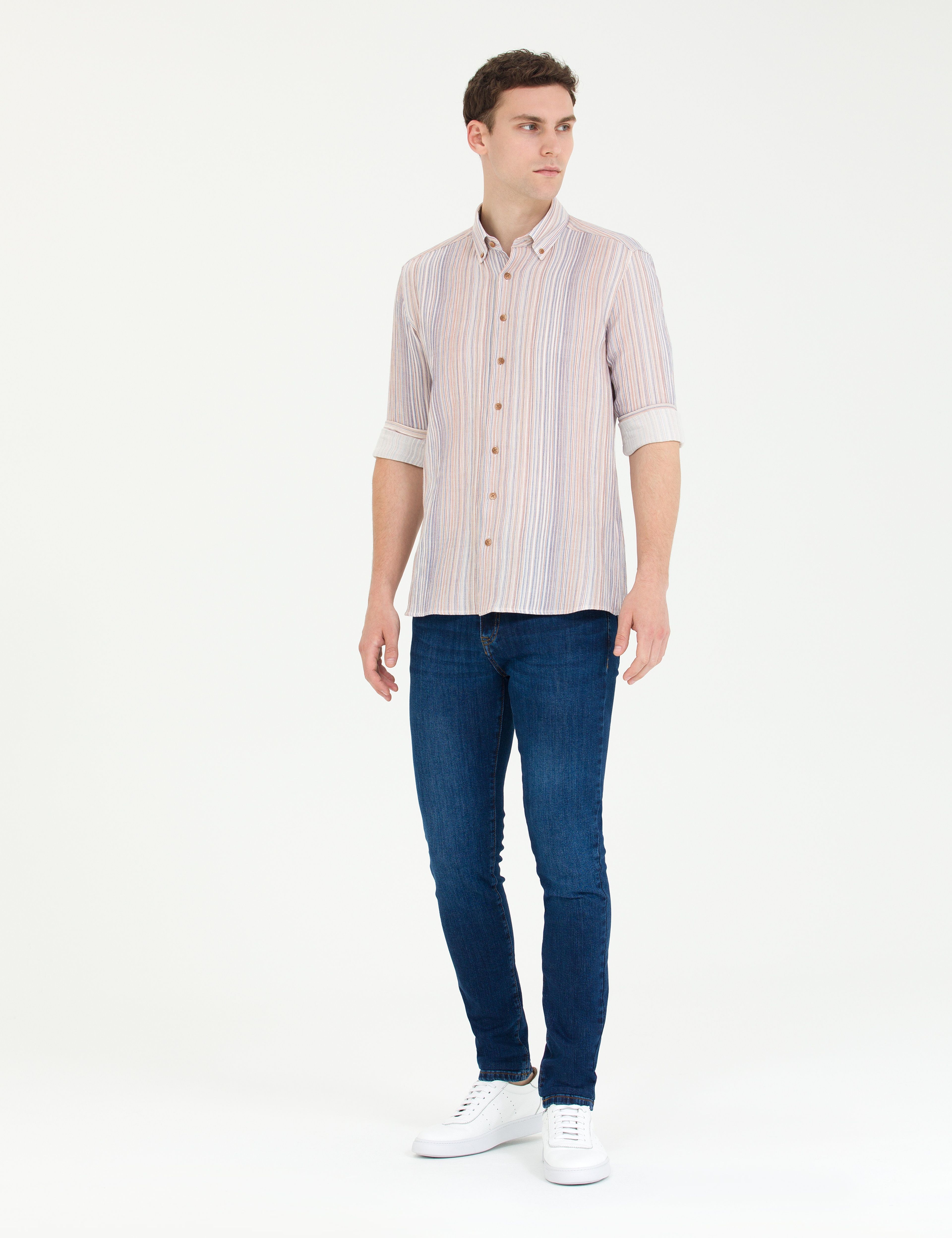Lacivert Regular Fit Uzun Kollu Gömlek - Image 4