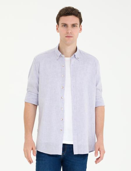 Lila Regular Fit Uzun Kollu Gömlek - 50265119188