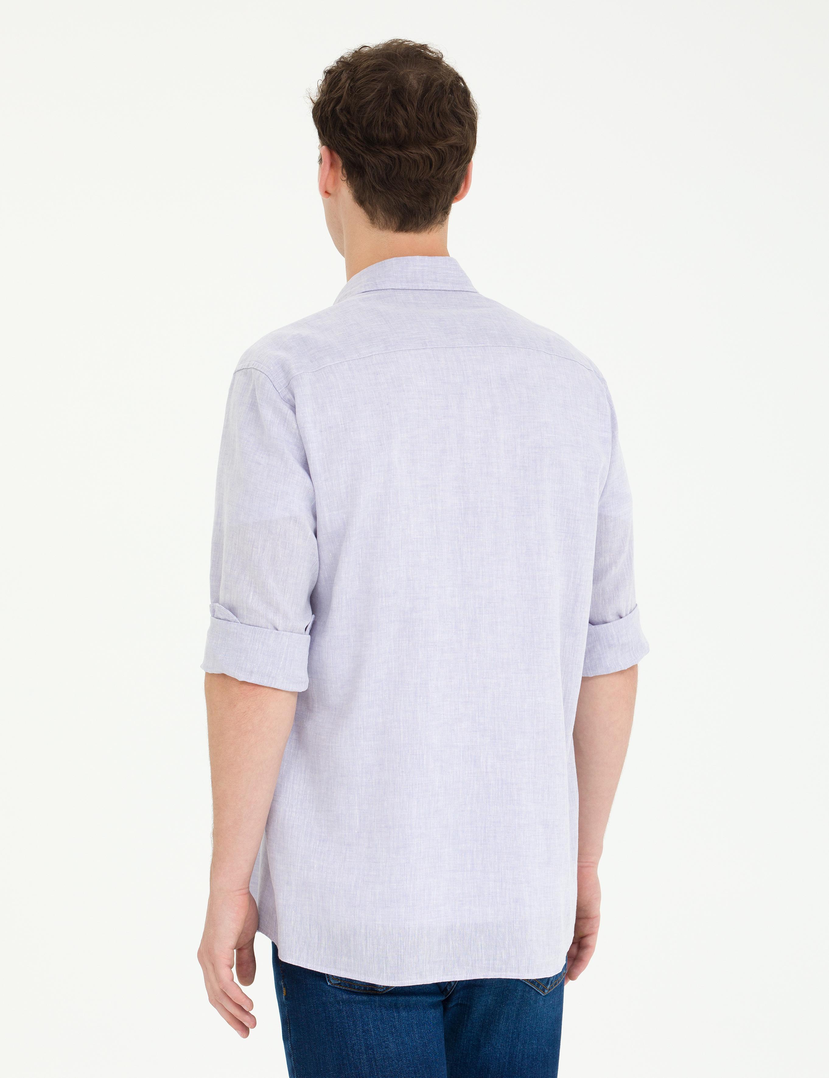 Lila Regular Fit Uzun Kollu Gömlek