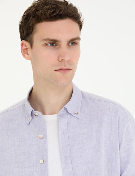 Lila Regular Fit Uzun Kollu Gömlek - 50265119188