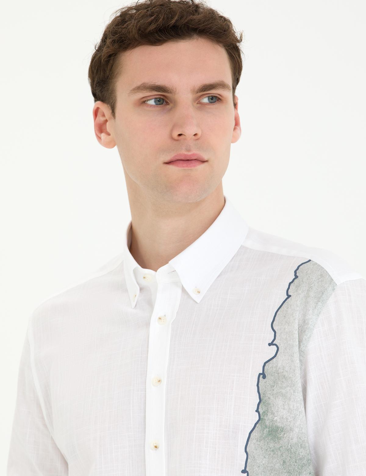 Haki Slim Fit Uzun Kollu Gömlek - 50265592027