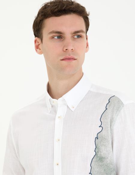 Haki Slim Fit Uzun Kollu Gömlek - 50265592027