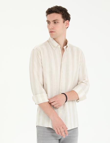 Bej Regular Fit Uzun Kollu Gömlek - 50265625023