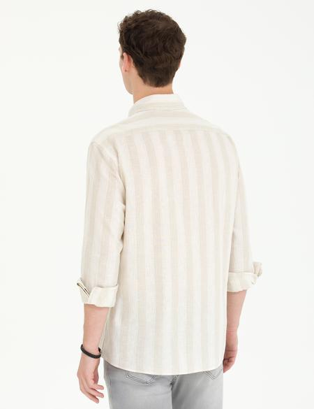 Bej Regular Fit Uzun Kollu Gömlek - 50265625023