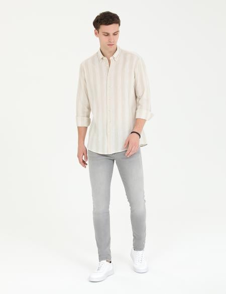 Bej Regular Fit Uzun Kollu Gömlek - 50265625023
