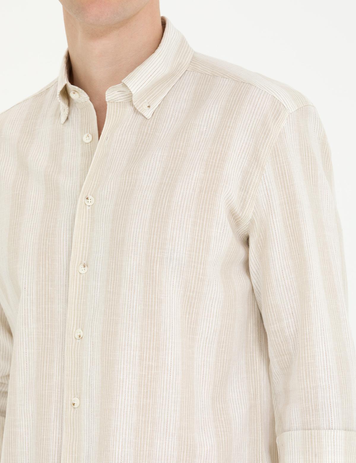 Bej Regular Fit Uzun Kollu Gömlek - 50265625023