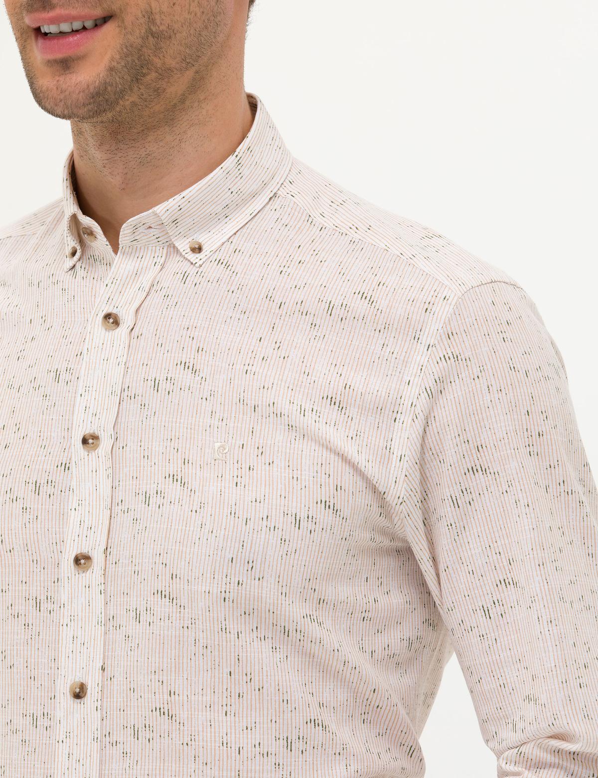 Bej Slim Fit Uzun Kollu Gömlek - 50272207016