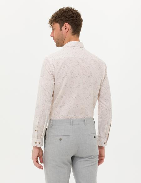Bej Slim Fit Uzun Kollu Gömlek - 50272207016