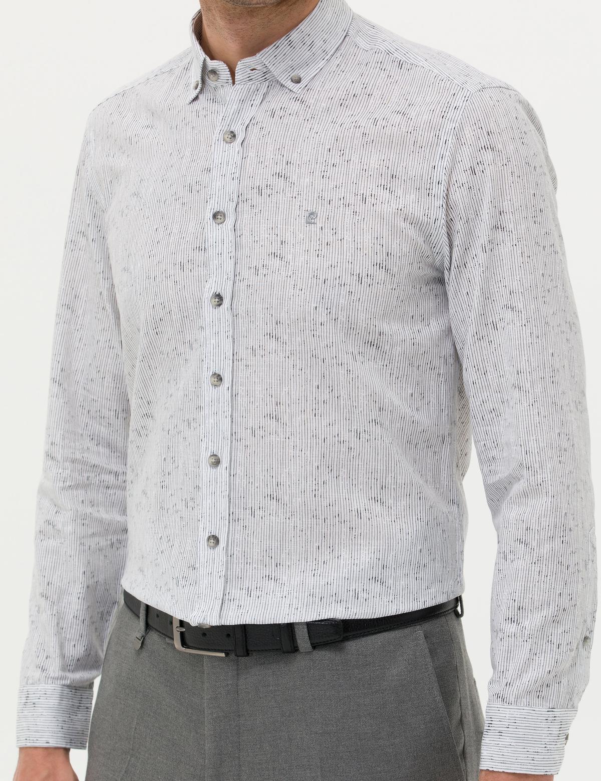 Gri Slim Fit Uzun Kollu Gömlek - 50272207024