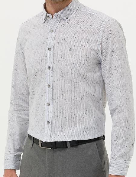 Gri Slim Fit Uzun Kollu Gömlek - 50272207024