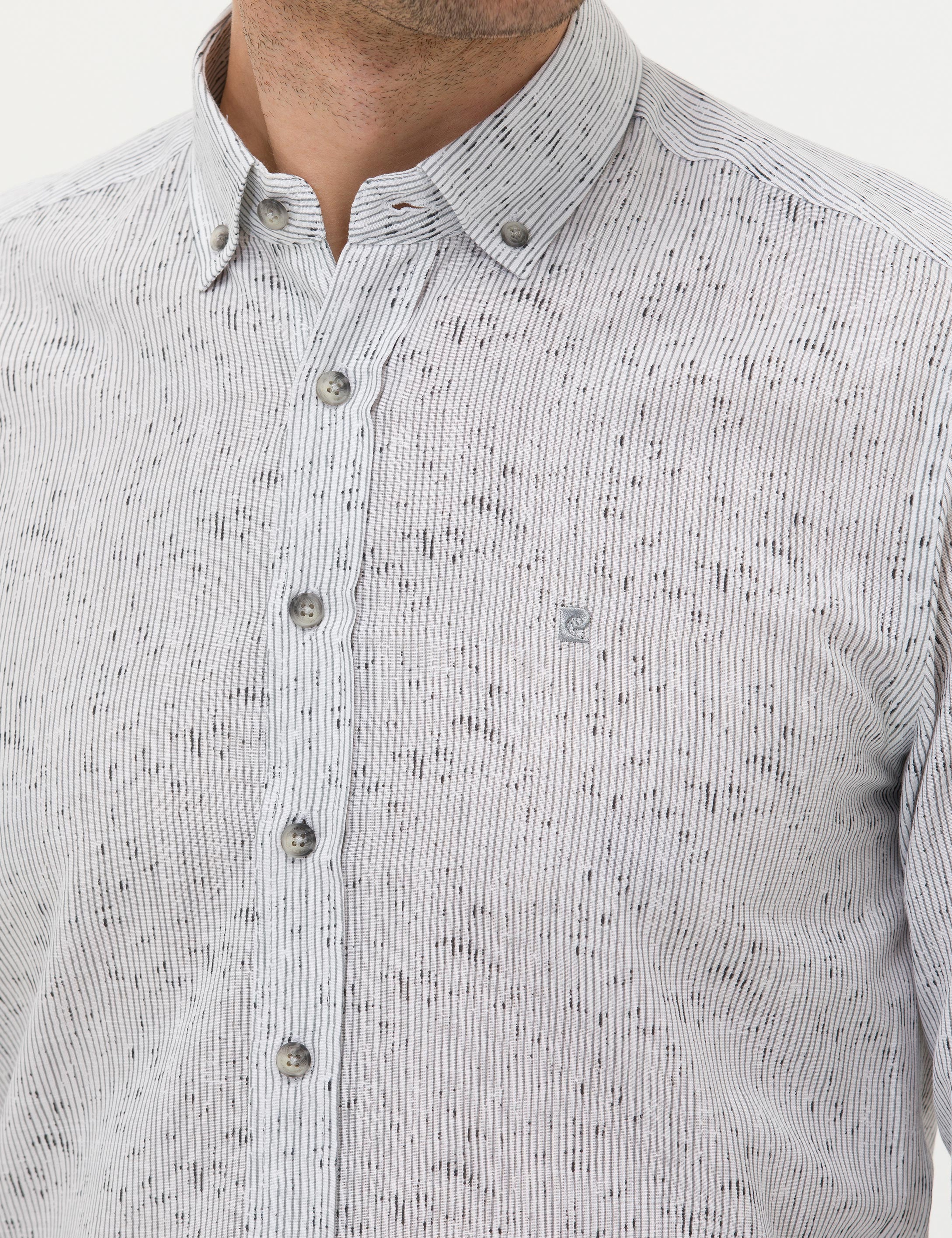Gri Slim Fit Uzun Kollu Gömlek