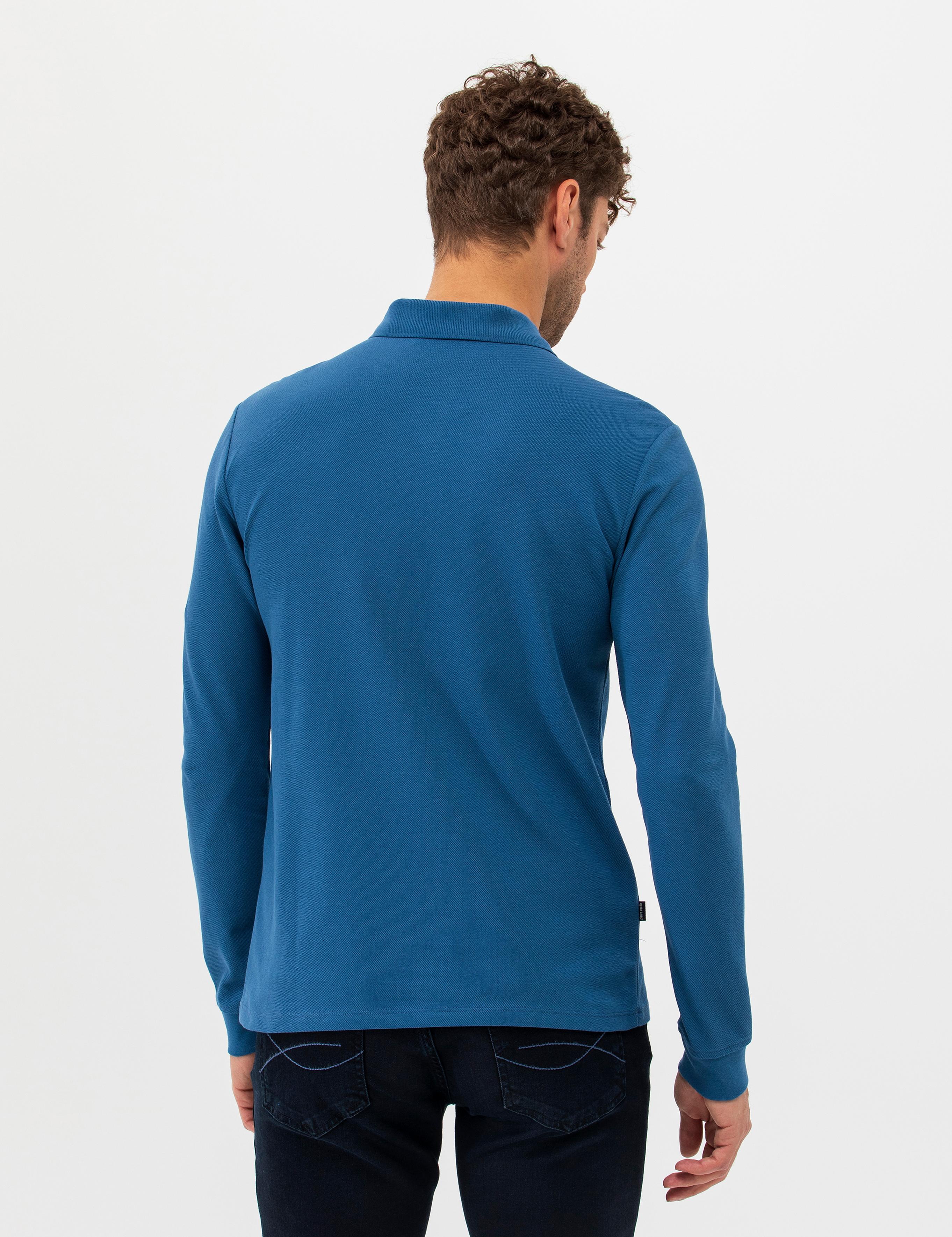 Açık Lacivert Slim Fit Basic Sweatshirt