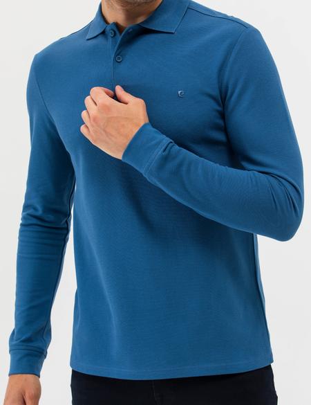 Açık Lacivert Slim Fit Basic Sweatshirt - 50276035053