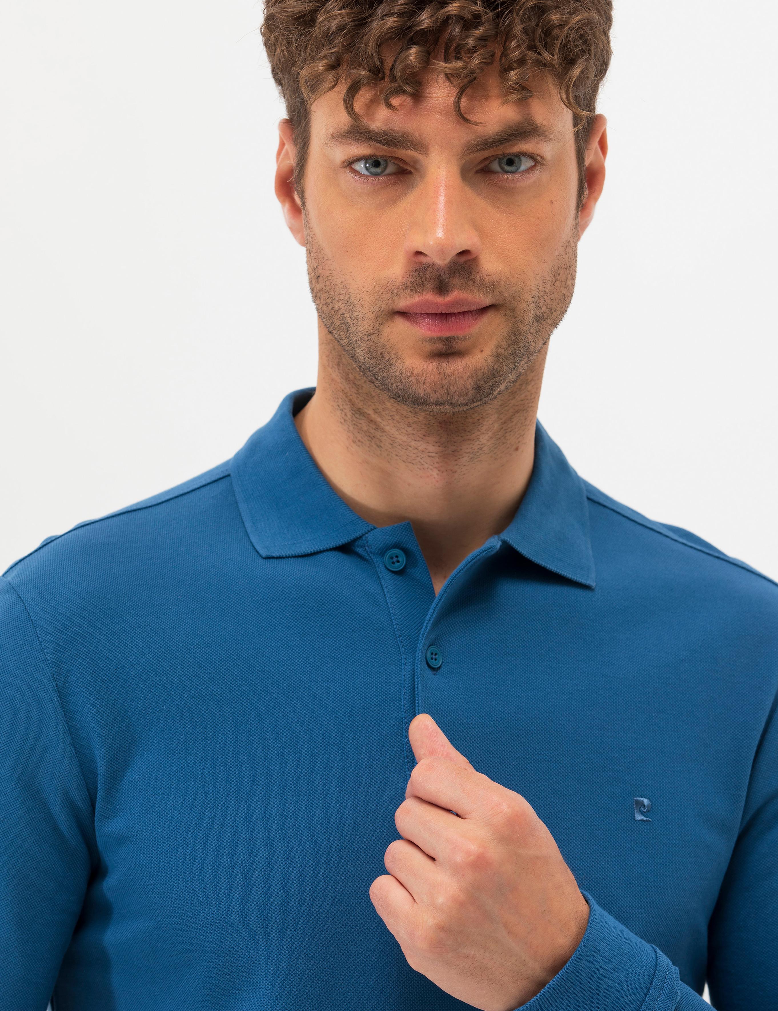 Açık Lacivert Slim Fit Basic Sweatshirt