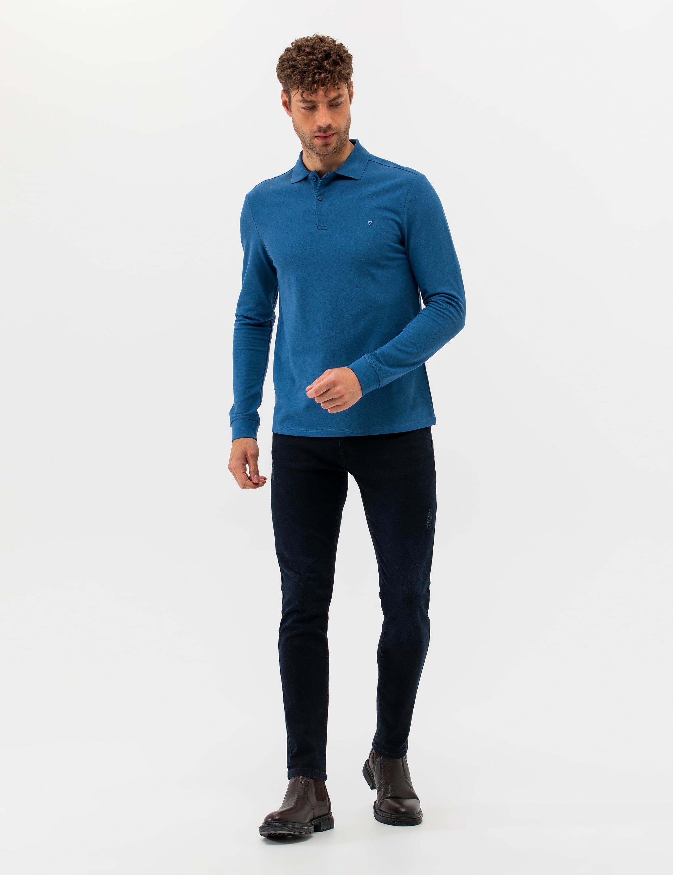 Açık Lacivert Slim Fit Basic Sweatshirt