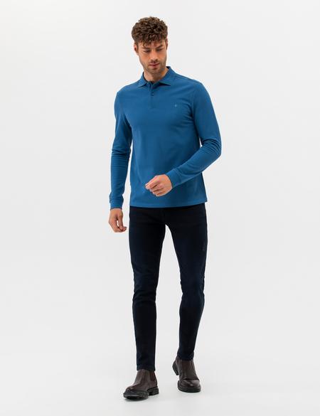 Açık Lacivert Slim Fit Basic Sweatshirt - 50276035053